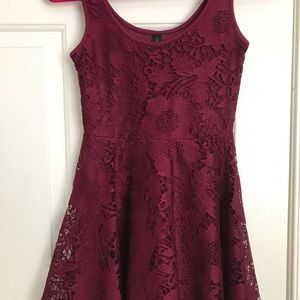 aeropostale wine colored lace dress